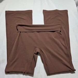 Tasc Performance Brown High Rise Flare Yoga Pants Crossover Waistband Small